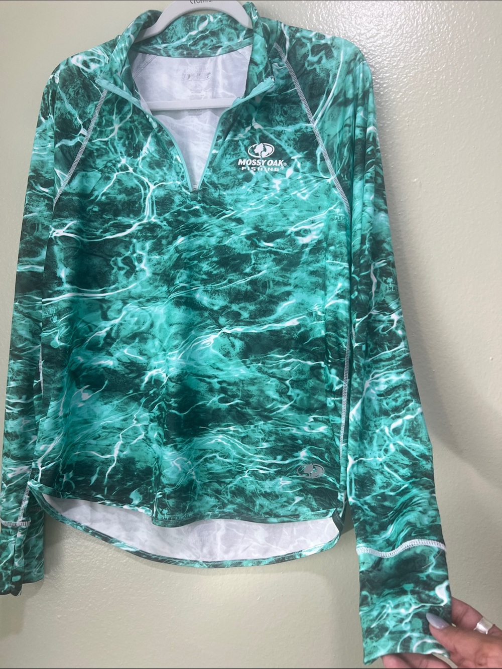 Mossy Oak Teal Green Long-Sleeve Performance Top